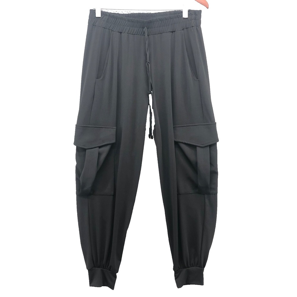 Ariella Jogger Cargo Pants Womens Large Black Elastic Waist High Rise Streetwear